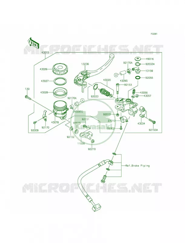 Front Master Cylinder Kawasaki MOTOS 636 2015 Ninja ZX-6R  ZX636FFFA
