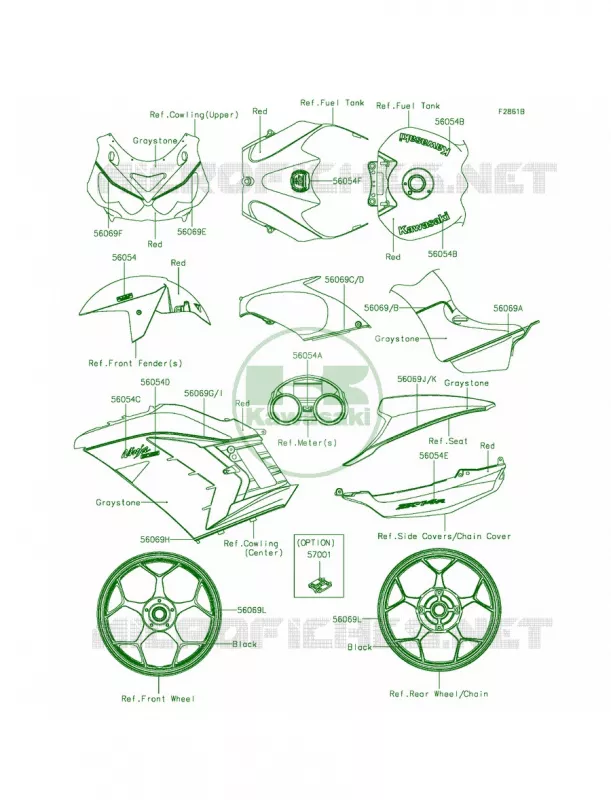 DecalsRedFFFB Kawasaki MOTOS 1400 2015 Ninja ZX-14R ABS 30th Anniversary  ZX1400FFFB