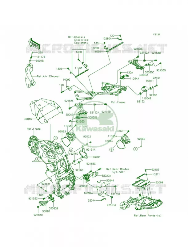 Frame Fittings Kawasaki MOTOS 1400 2015 Ninja ZX-14R ABS 30th Anniversary  ZX1400FFFB