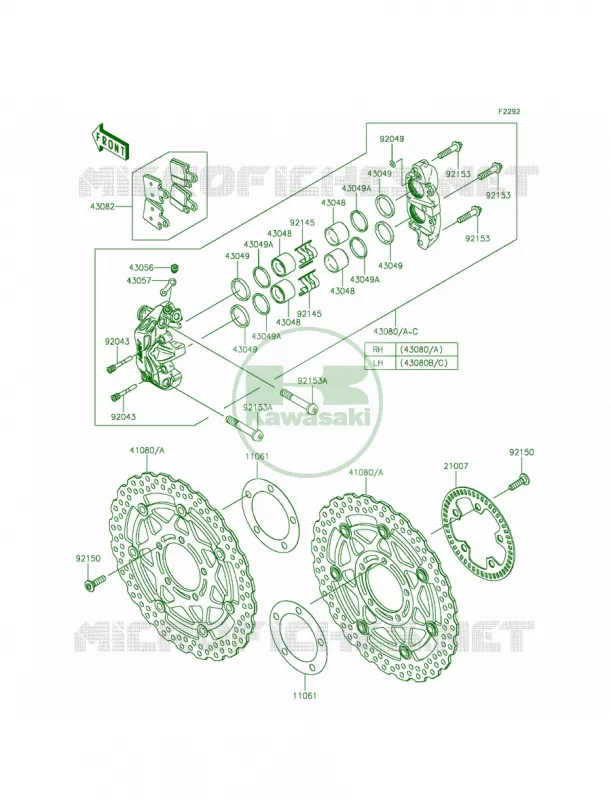 Front Brake Kawasaki MOTOS 1400 2015 Ninja ZX-14R ABS 30th Anniversary  ZX1400FFFB