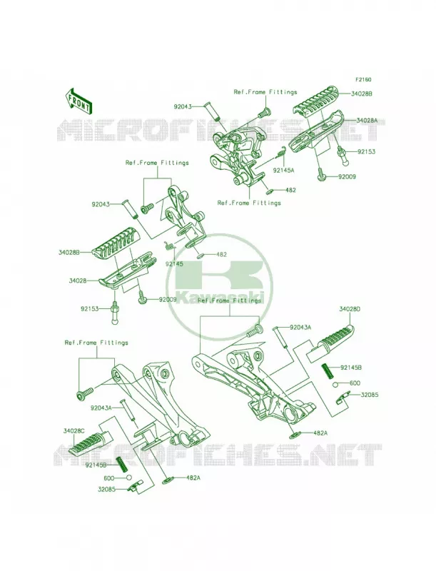 Footrests Kawasaki MOTOS 1400 2015 Ninja ZX-14R ABS  ZX1400FFFA