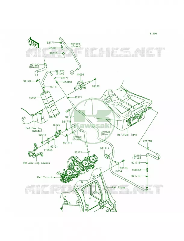 Fuel Evaporative SystemCA Kawasaki MOTOS 1400 2015 Ninja ZX-14R ABS  ZX1400FFFA
