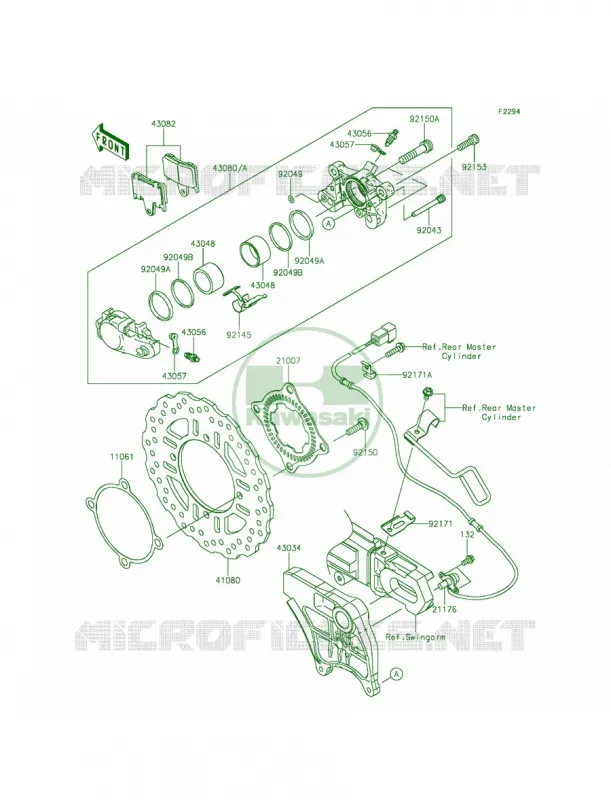 Rear Brake Kawasaki MOTOS 1400 2015 Ninja ZX-14R ABS  ZX1400FFFA