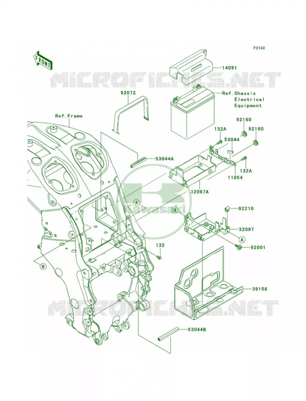 Battery Case Kawasaki MOTOS 1400 2014 Ninja ZX-14R  ZX1400EEFA