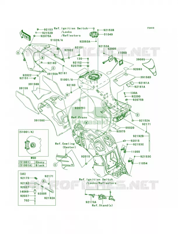 Fuel Tank Kawasaki MOTOS 1400 2014 Ninja ZX-14R  ZX1400EEFA