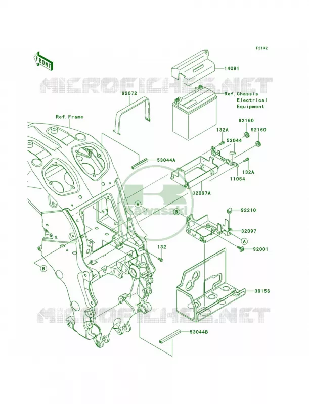 Battery Case Kawasaki MOTOS 1400 2014 Ninja ZX-14R ABS  ZX1400FEFA