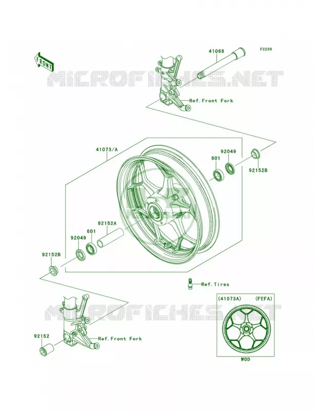 Front Wheel Kawasaki MOTOS 1400 2014 Ninja ZX-14R ABS  ZX1400FEFA