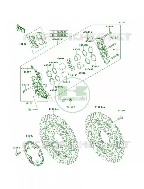 Front Brake Kawasaki MOTOS 1000 2014 Ninja ZX-10R ABS  ZX1000KEF