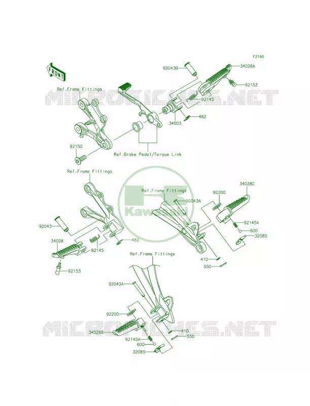 Footrests Kawasaki MOTOS 636 2014 Ninja ZX-6R  ZX636EEF
