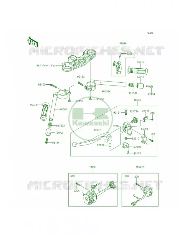 Handlebar Kawasaki MOTOS 636 2014 Ninja ZX-6R  ZX636EEF