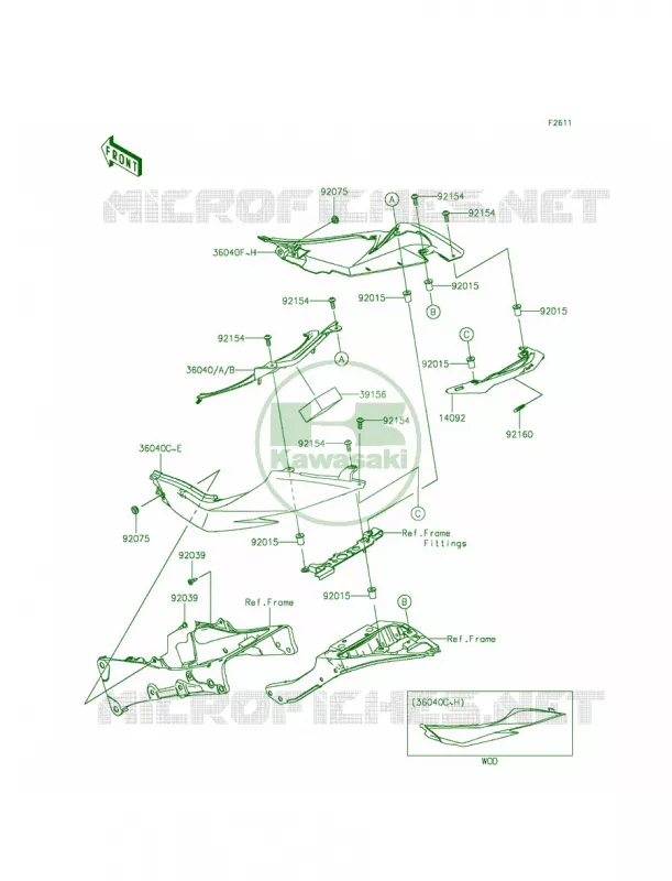 Side Covers Kawasaki MOTOS 636 2014 Ninja ZX-6R  ZX636EEF