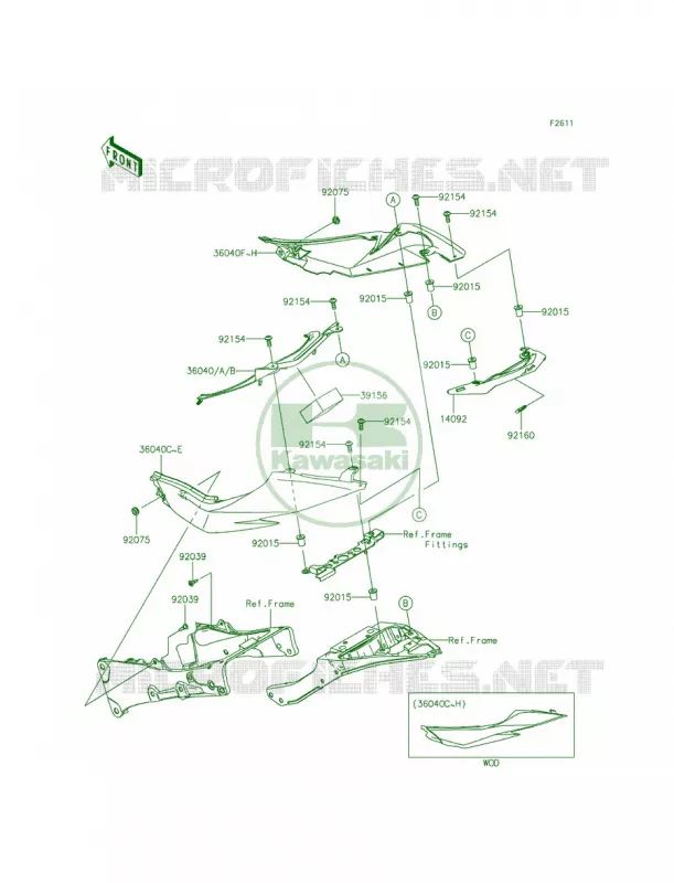Side Covers Kawasaki MOTOS 636 2014 Ninja ZX-6R  ZX636EEF