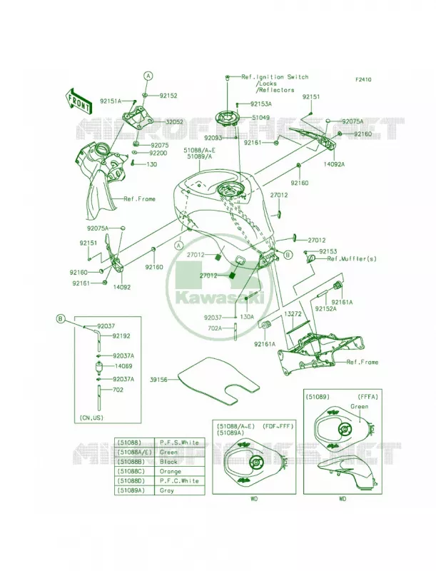 Fuel Tank Kawasaki MOTOS 636 2014 Ninja ZX-6R ABS  ZX636FEF