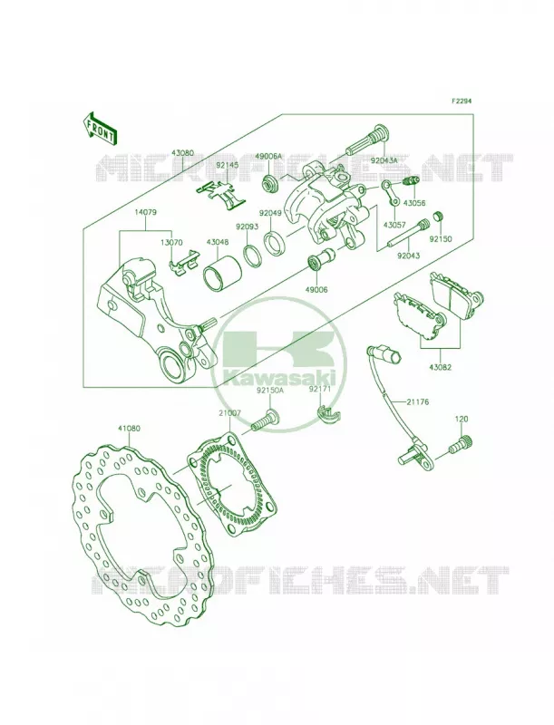 Rear Brake Kawasaki MOTOS 636 2014 Ninja ZX-6R ABS  ZX636FEF