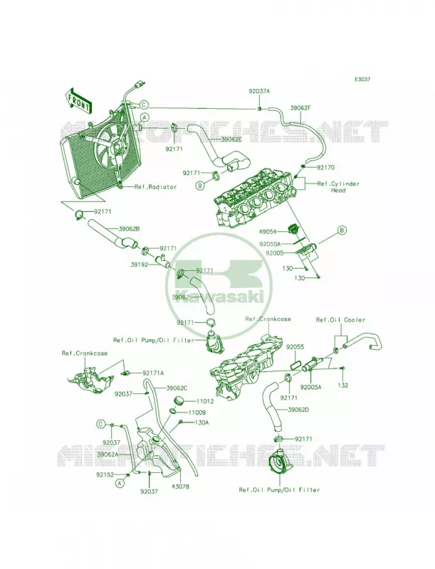 Water Pipe Kawasaki MOTOS 636 2014 Ninja ZX-6R ABS  ZX636FEF