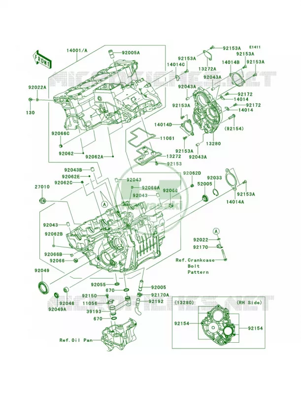Crankcase Kawasaki MOTOS 1000 2013 Ninja ZX-10R  ZX1000JDF