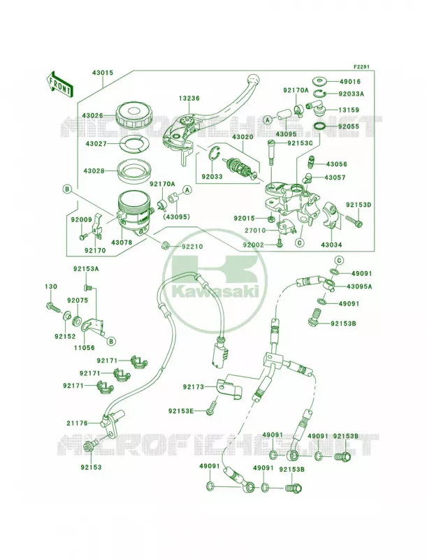 Front Master Cylinder Kawasaki MOTOS 1000 2013 Ninja ZX-10R  ZX1000JDF