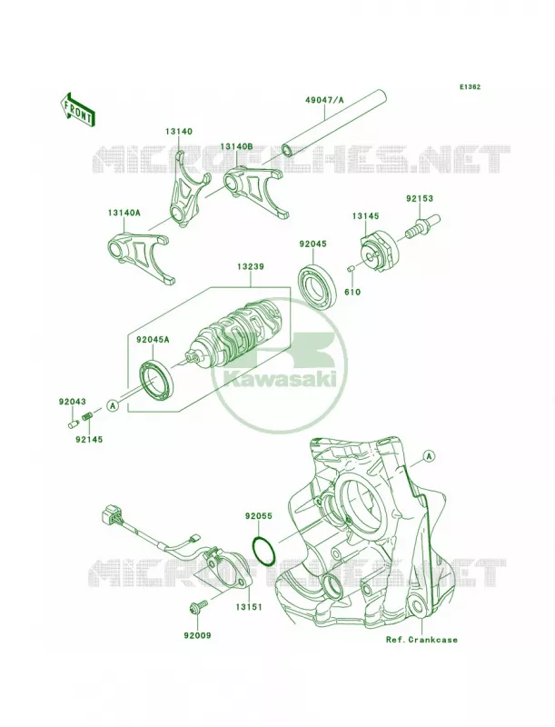 Gear Change DrumShift Forks Kawasaki MOTOS 1000 2013 Ninja ZX-10R  ZX1000JDF