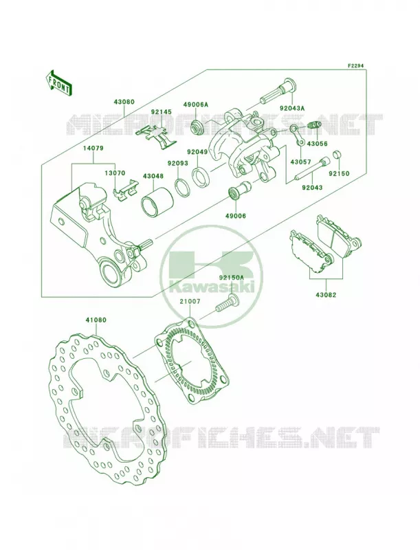 Rear Brake Kawasaki MOTOS 1000 2013 Ninja ZX-10R  ZX1000JDF