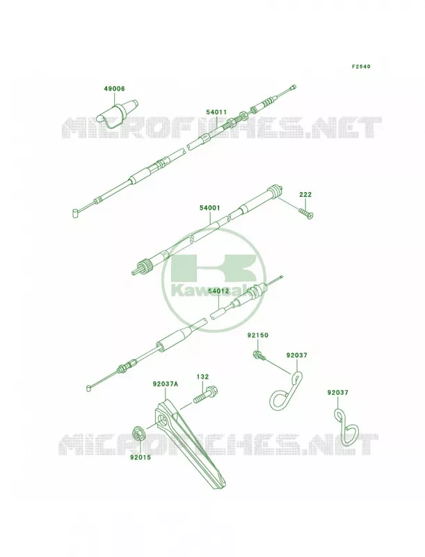 Cables Kawasaki MOTOS 200 2003 KDX200  KDX200-H9