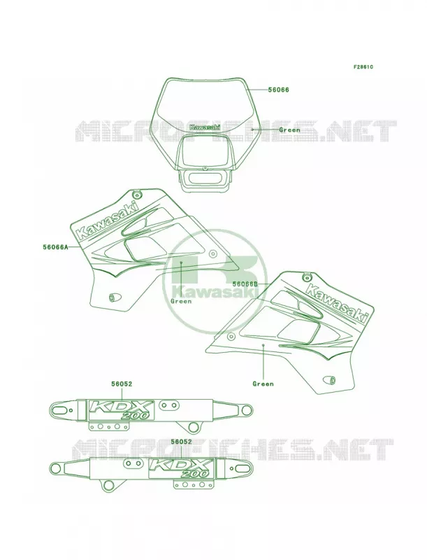 DecalsKDX200-H9 Kawasaki MOTOS 200 2003 KDX200  KDX200-H9