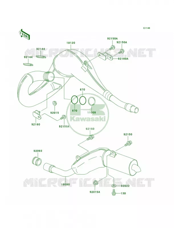 Mufflers Kawasaki MOTOS 200 2003 KDX200  KDX200-H9