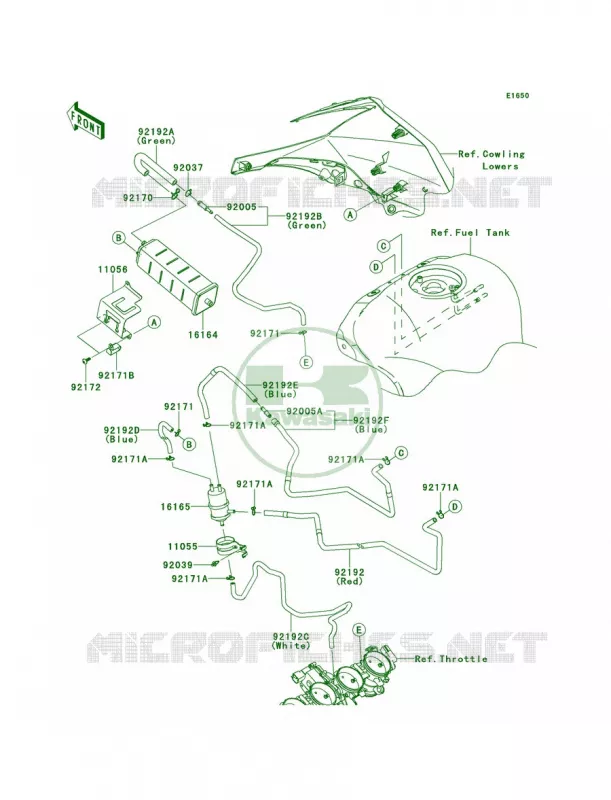 Fuel Evaporative SystemCA Kawasaki MOTOS 1000 2013 Ninja ZX-10R ABS  ZX1000KDF