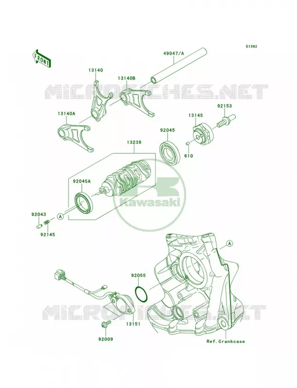 Gear Change DrumShift Forks Kawasaki MOTOS 1000 2013 Ninja ZX-10R ABS  ZX1000KDF