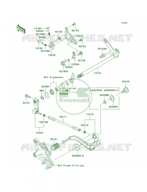 Gear Change Mechanism Kawasaki MOTOS 1000 2013 Ninja ZX-10R ABS  ZX1000KDF
