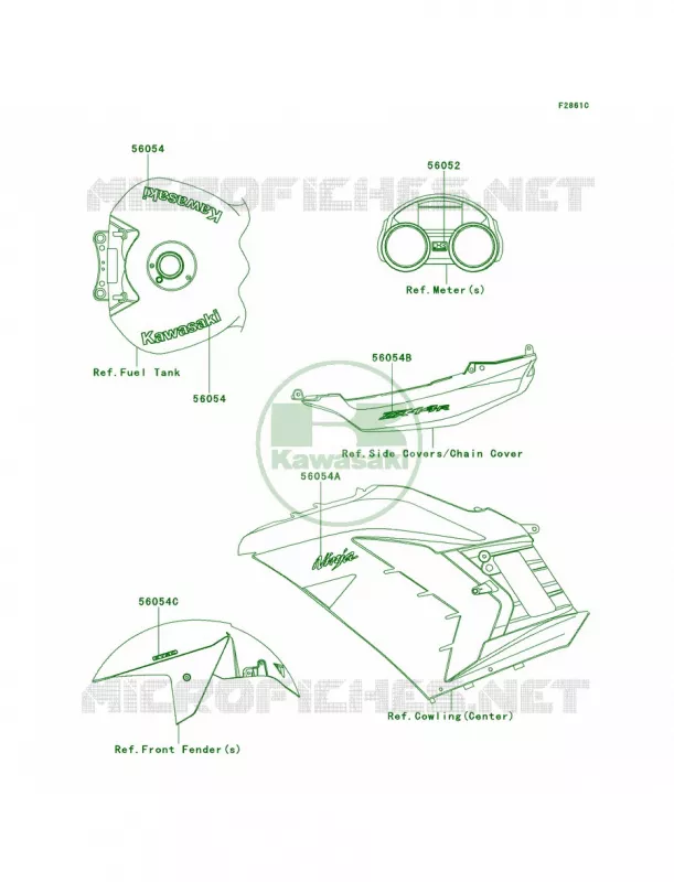 DecalsWhiteEDFCAUS Kawasaki MOTOS 1400 2013 Ninja ZX-14R  ZX1400EDF