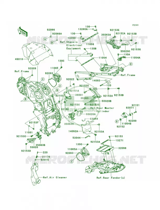 Frame Fittings Kawasaki MOTOS 1400 2013 Ninja ZX-14R  ZX1400EDF