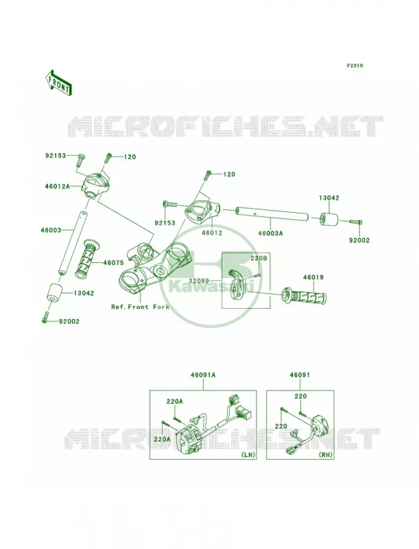 Handlebar Kawasaki MOTOS 1400 2013 Ninja ZX-14R  ZX1400EDF