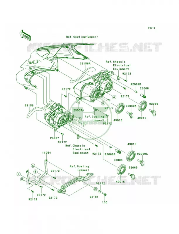 Headlights Kawasaki MOTOS 1400 2013 Ninja ZX-14R  ZX1400EDF
