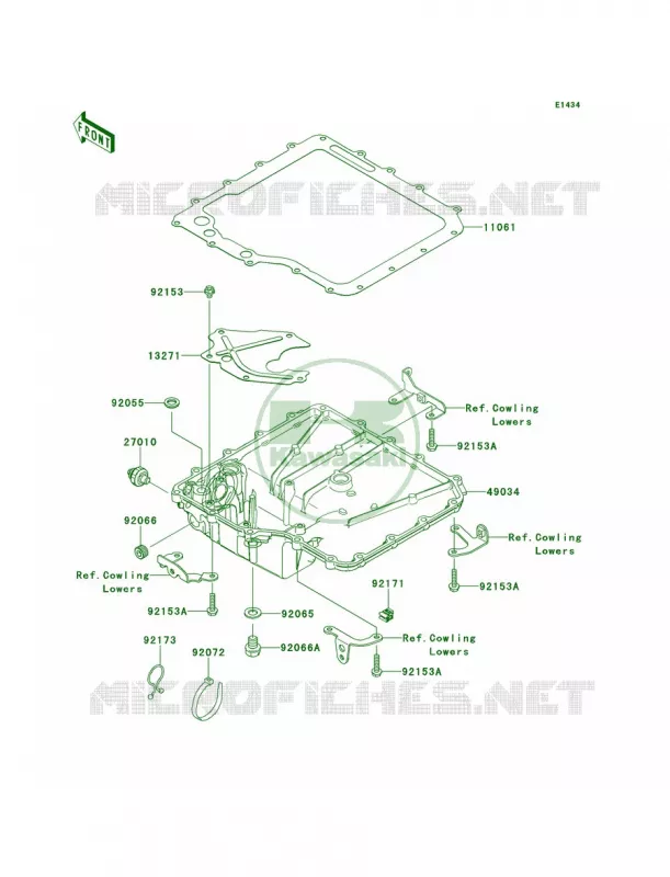 Oil Pan Kawasaki MOTOS 1400 2013 Ninja ZX-14R  ZX1400EDF