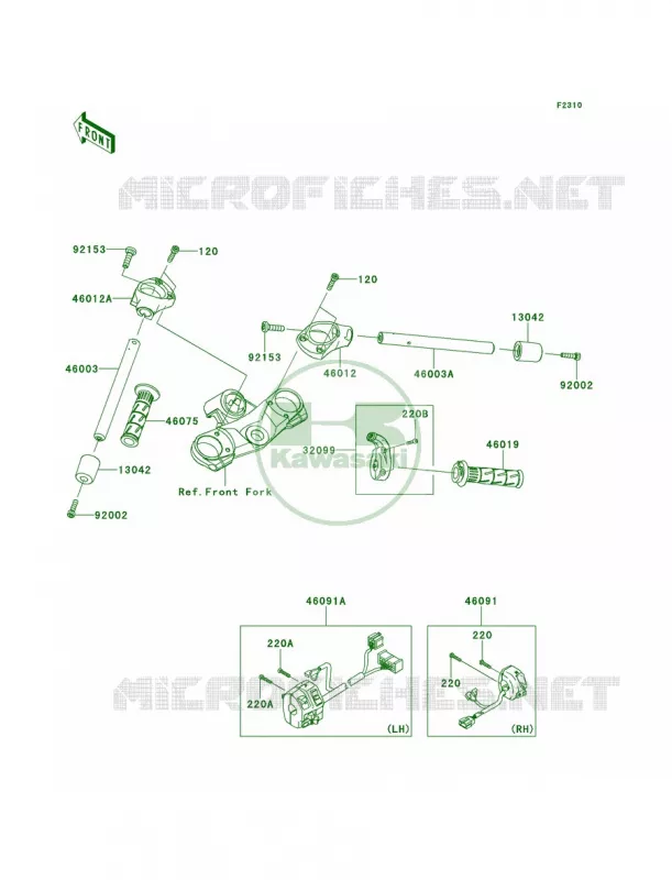 Handlebar Kawasaki MOTOS 1400 2013 Ninja ZX-14R ABS  ZX1400FDF