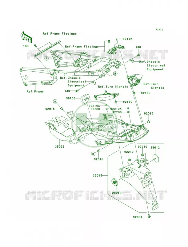 Rear Fenders Kawasaki MOTOS 1400 2013 Ninja ZX-14R ABS  ZX1400FDF