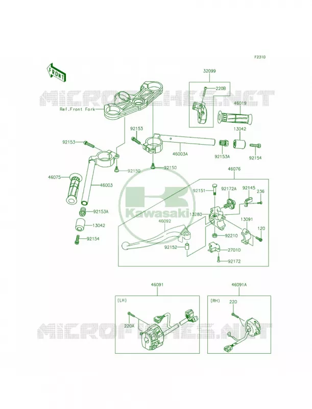 Handlebar Kawasaki MOTOS 636 2013 Ninja ZX-6R ABS  ZX636FDF