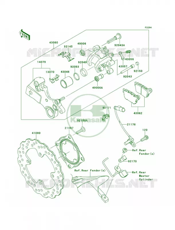 Rear Brake Kawasaki MOTOS 636 2013 Ninja ZX-6R   ZX636EDF
