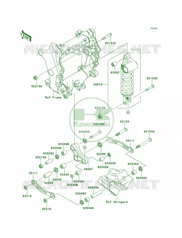 SuspensionShock Absorber Kawasaki MOTOS 1400 2012 Ninja ZX-14R  ZX1400ECF