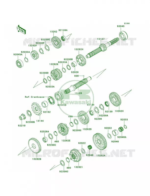 Transmission Kawasaki MOTOS 1400 2012 Ninja ZX-14R  ZX1400ECF