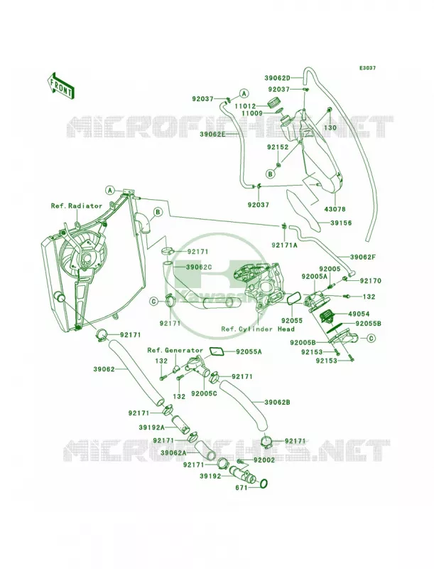 Water Pipe Kawasaki MOTOS 1000 2012 Ninja ZX-10R  ZX1000JCF