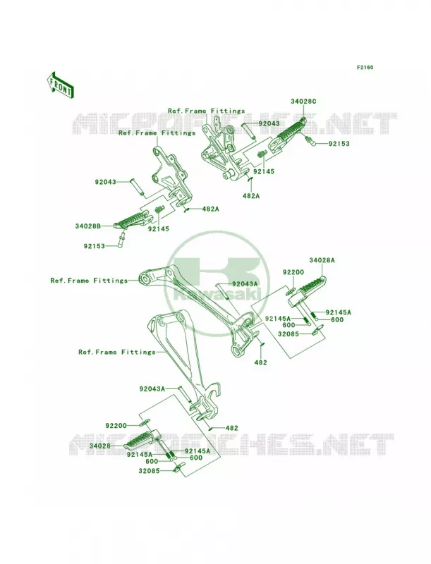 Footrests Kawasaki MOTOS 1000 2012 Ninja ZX-10R ABS  ZX1000KCF
