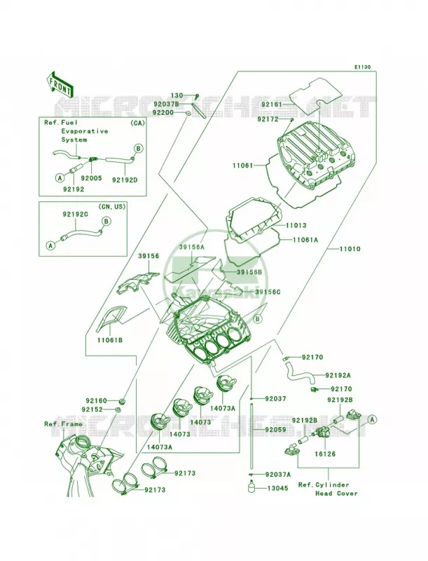 Air Cleaner Kawasaki MOTOS 600 2012 Ninja ZX-6R  ZX600RCF