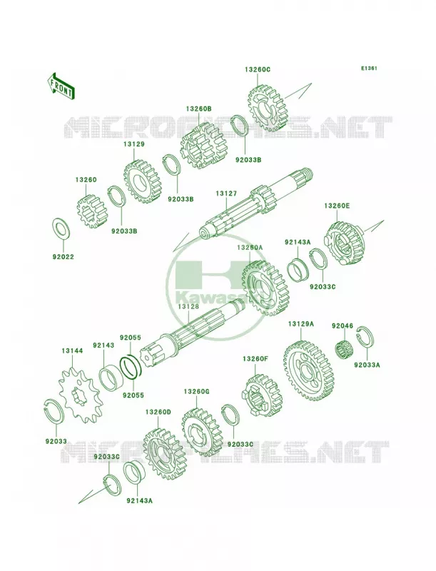 Transmission Kawasaki MOTOS 220 2003 KDX220R  KDX220-A10