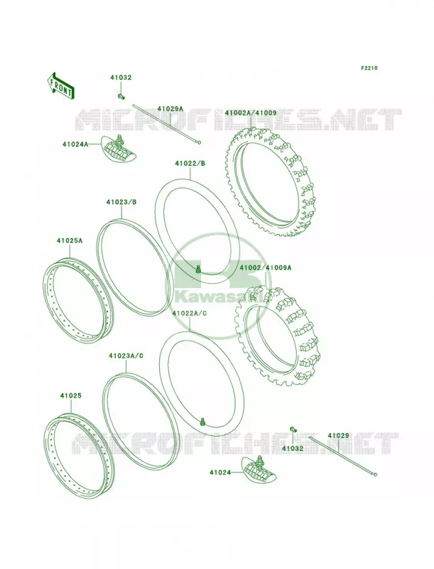 WheelsTires Kawasaki MOTOS 220 2003 KDX220R  KDX220-A10