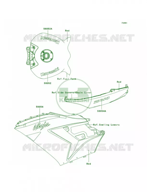 DecalsRedCAF Kawasaki MOTOS 1400 2011 Ninja ZX-14  ZX1400CBF