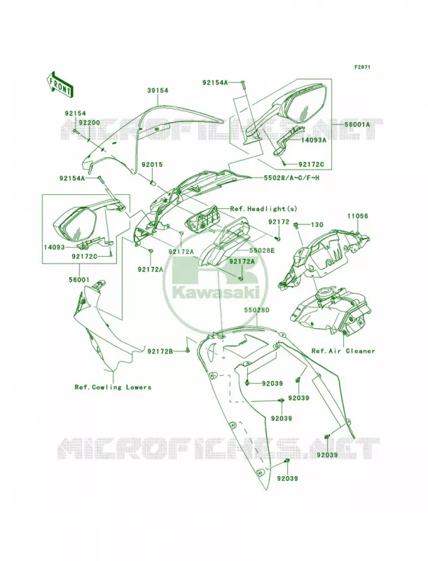Cowling Kawasaki MOTOS 1000 2011 Ninja ZX-10R ABS  ZX1000KBF