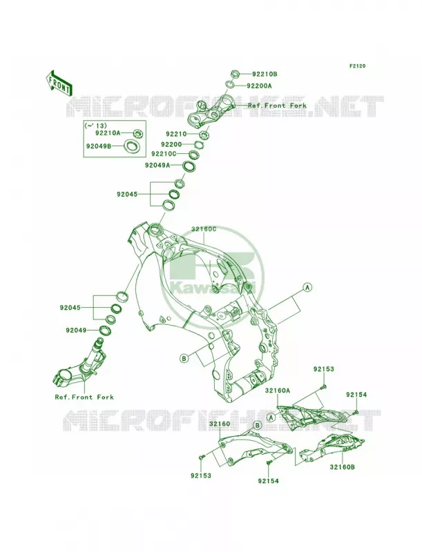 Frame Kawasaki MOTOS 1000 2011 Ninja ZX-10R ABS  ZX1000KBF