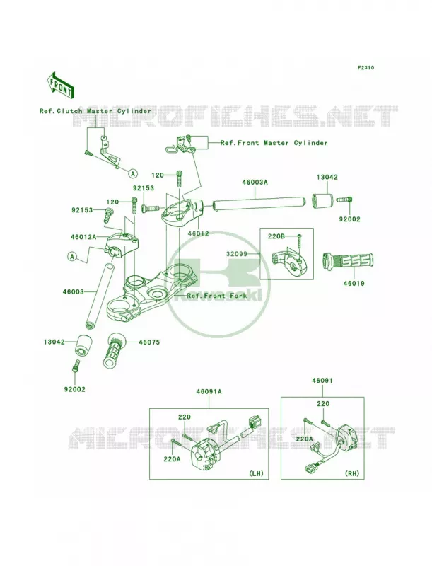 Handlebar Kawasaki MOTOS 1400 2010 Ninja ZX-14  ZX1400CAF