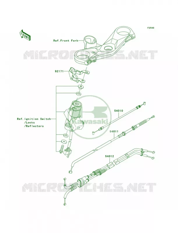 Cables Kawasaki MOTOS 1000 2010 Ninja ZX-10R  ZX1000FAF